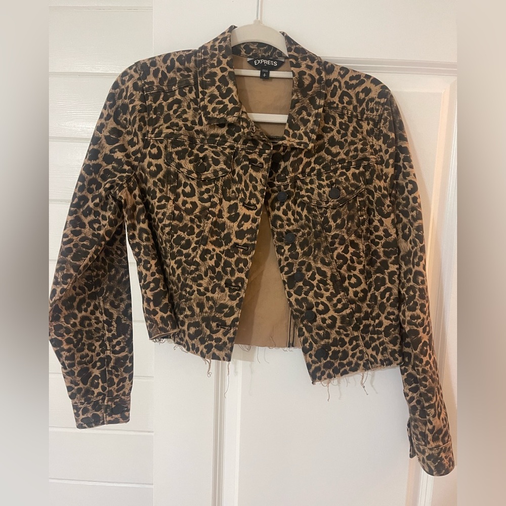 Leopard denim jacket